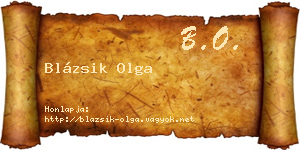 Blázsik Olga névjegykártya