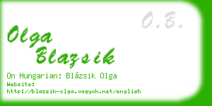 olga blazsik business card