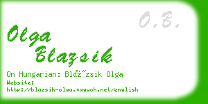 olga blazsik business card